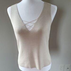 Max Studio Cream Sleeveless Top